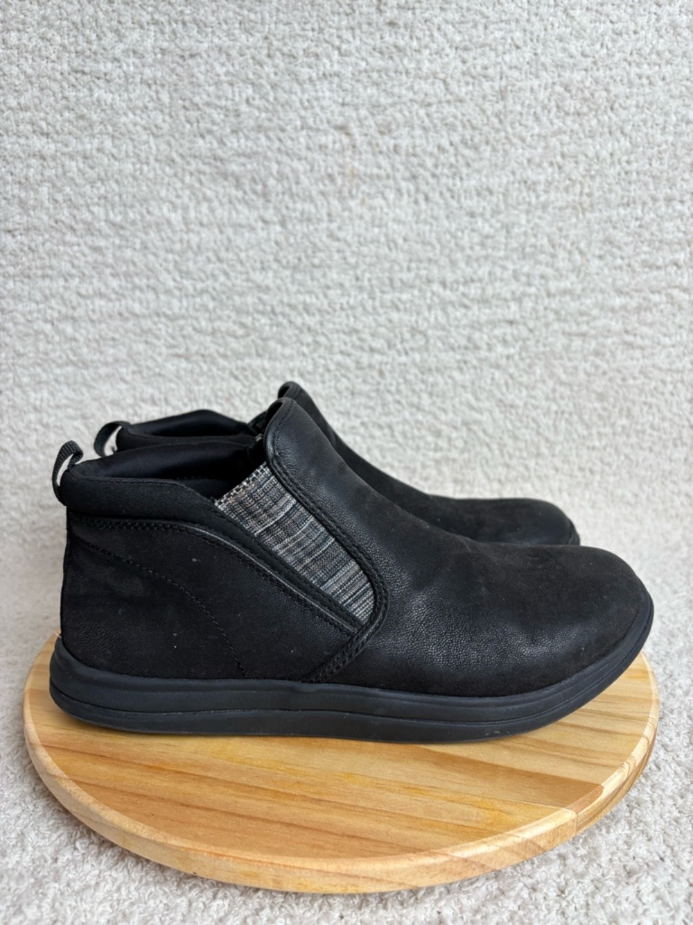Clarks Cloudsteppers Boots Womens 7.5 Breeze Clover Side Zipper in Black